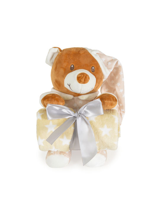 Cangaroo Blanket Nursery Swaddling Blankets Addie Bear Beige with Animal 75x90cm