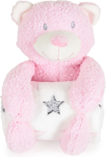 Cangaroo Pătură Pepinieră Swaddling pături Rory Bear Roz cu Animal 75x90cm