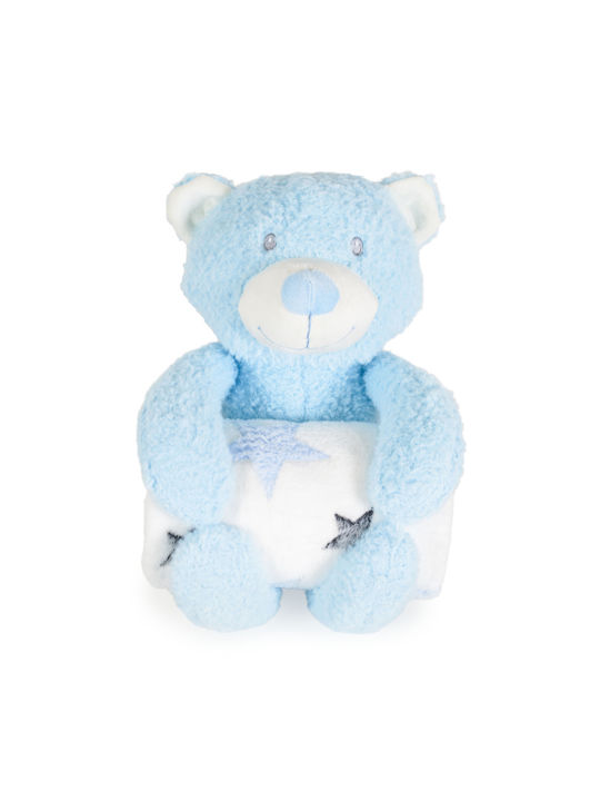 Cangaroo Κουβέρτα Αγκαλιάς & Λίκνου Rory Bear Μπλε με Ζωάκι 75x90εκ.