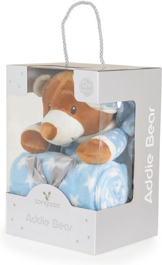 Cangaroo Decke Wickeltücher für Kinderzimmer Addie Bear Blau mit Tierchen 75x90cm