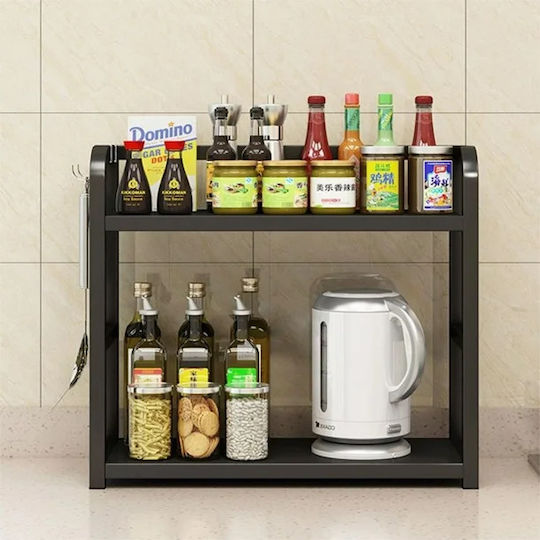 Tischspiel Inox Regal mit Ebenen 40x14x42cm Schwarze
