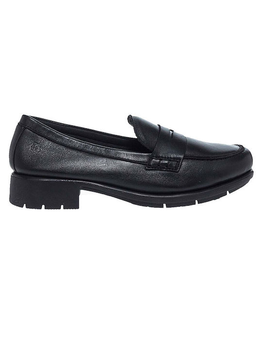 Flex&Go Leather Women's Moccasins in Black Color