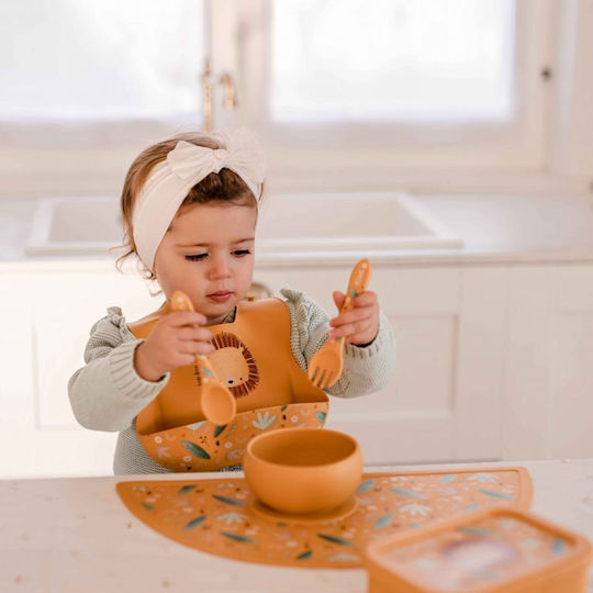 Sassi Junior Σαλιάρα Σιλικόνης με Τσέπη Πορτοκαλί για 6 m+