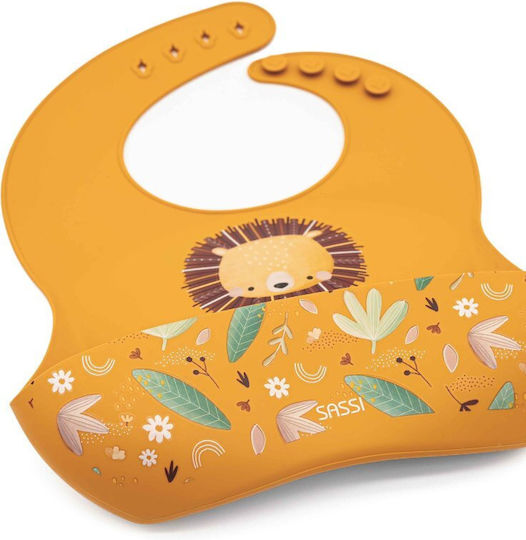 Sassi Junior Σαλιάρα Σιλικόνης με Τσέπη Πορτοκαλί για 6 m+