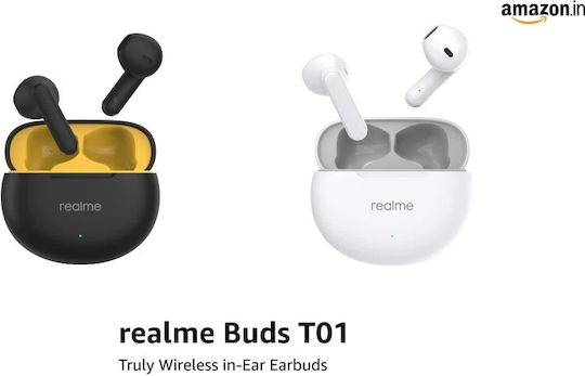 Realme T01 In-ear Bluetooth Handsfree Ακουστικά με Θήκη Φόρτισης Λευκά