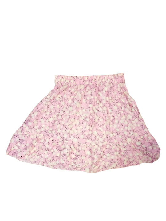 Set with Skirt Floral Pink