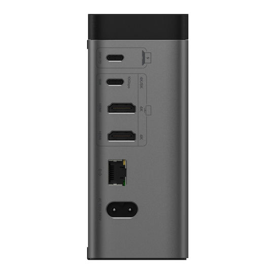 Belkin 11-in-1 Pro GaN Dock USB-C Docking Station with HDMI 4K PD Ethernet and Support for 3 Monitors Gray