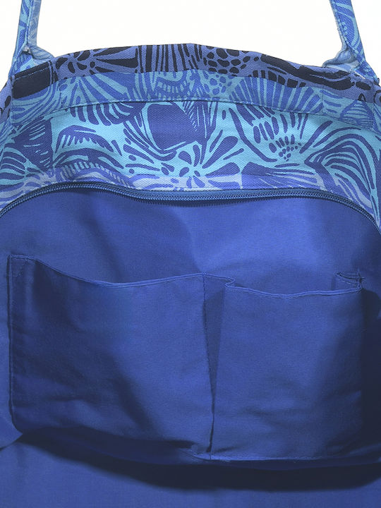 Ble Resort Collection Stoff Strandtasche Blau