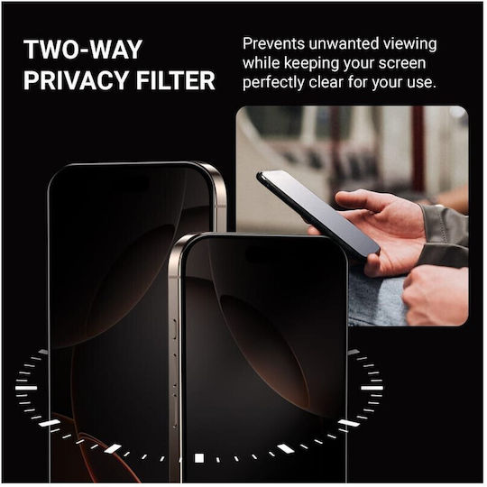 Crong 3D 0.18mm Privacy Tempered Glass (iPhone 16)