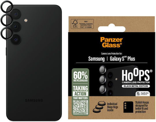 PanzerGlass Hoops Kameraschutz Gehärtetes Glas Black für das Samsung Galaxy S25+ PGRHOBLG37942