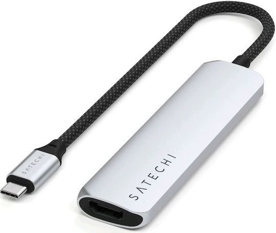 Satechi USB-C Docking Station με HDMI 4K PD Ασημί (ST-P4SS)