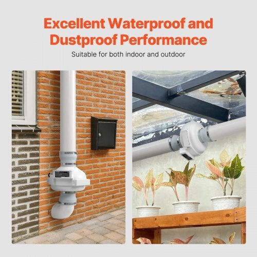 Vevor Silent Radon Fan 190cfm 4"-4.5" Waterproof Dfsdj4inch19vrdptv2