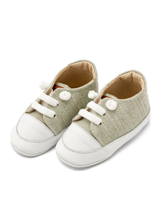 Babywalker Βαπτιστικά Δερμάτινα Sneakers Αγκαλιάς Πράσινα