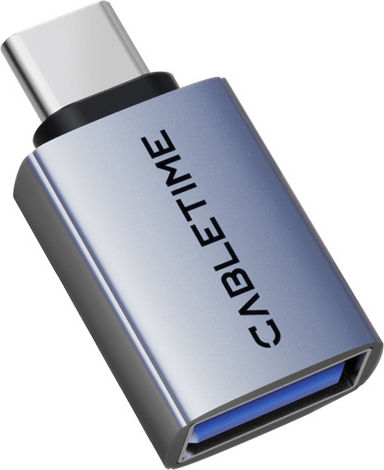 Cabletime Converter USB-C male to USB-A female Gray 10pcs CT-OTG41-AG