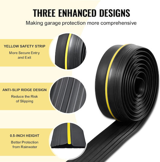 Vevor Garage Door Threshold Sealing Strip 12 Ft Universal Bottom Waterproof PVC