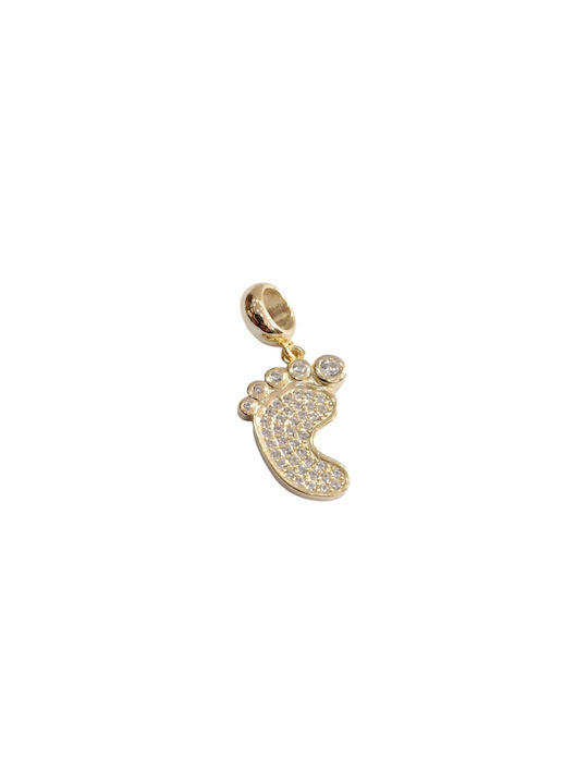 Kalliopi Silver Charm from Gold Plated Silver with Zircon