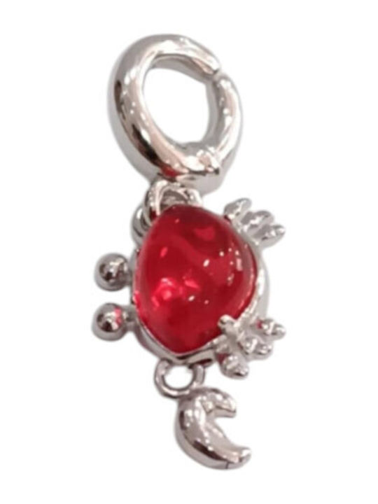 Kalliopi Silver Charm Cu Pietre Din Argint Roșu