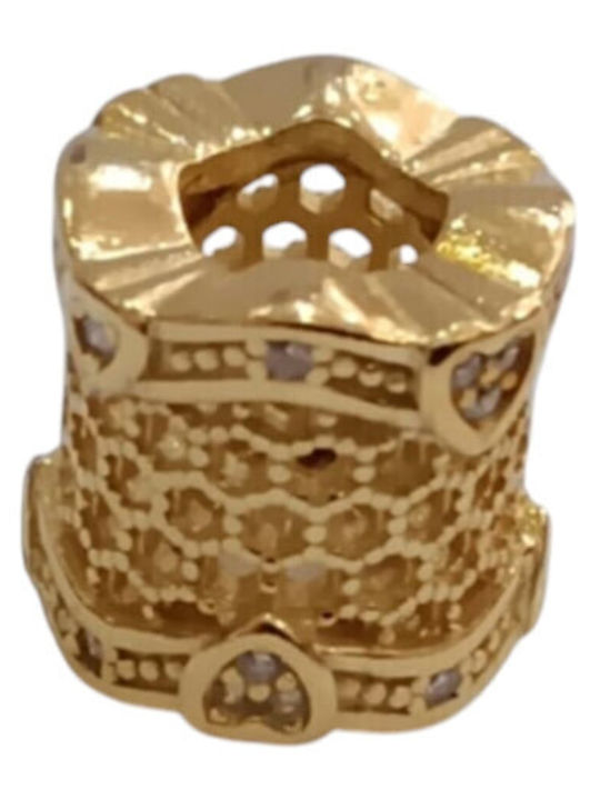 Kalliopi Silver Heart Charm Made of Gold Plated Silver with Zircon