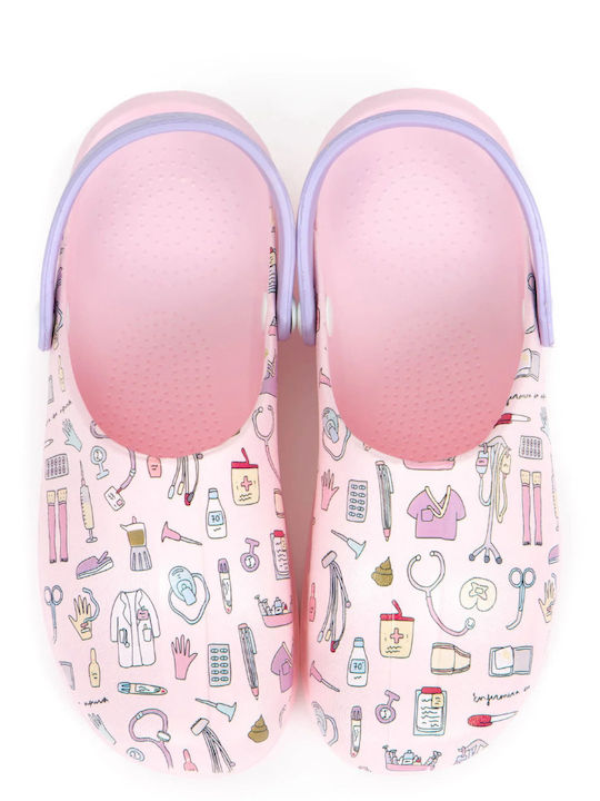 Suecos Damen Anatomische Holzschuhe Rosa