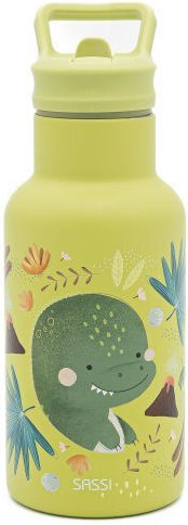 Sassi Junior Dinosaur Dinosaur Stainless Steel Kids Water Bottle Dinosaurs with Straw 350ml