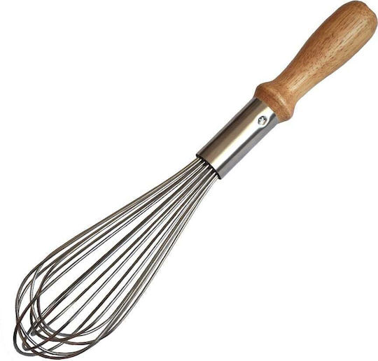 Stainless Steel Rolling Pin Wooden Handle Kitchen Bakery 35 Cm Brown Silver