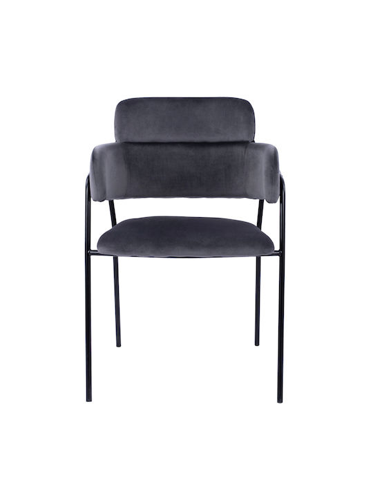 Kelso Dining Room Velvet Armchair Grey 52.5x52x80cm 2pcs HM8521.01