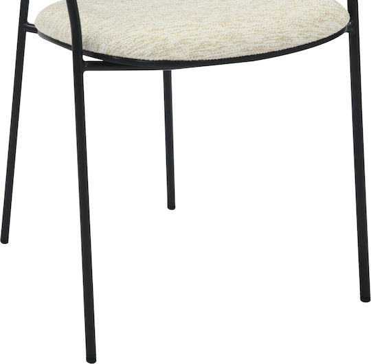 Vikki Dining Room Metallic Armchair Black-ecru 54x54x75cm 2pcs