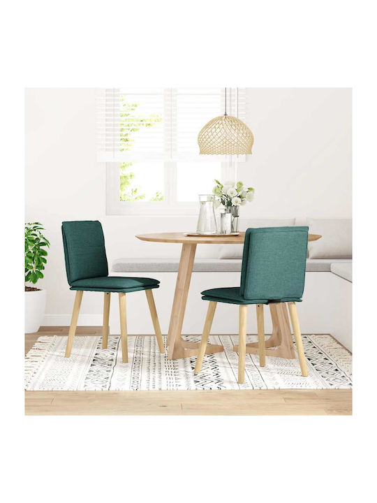 Dining Room Fabric Chair Dark Green 45x54x86cm 2pcs