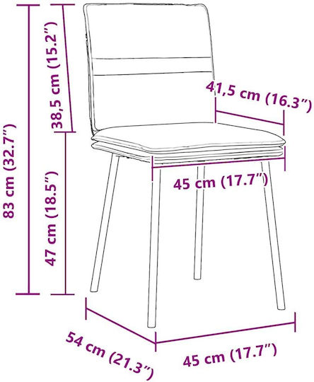 Scaune Sala de mese Catifelate Yellow 2buc 45x54x83buc