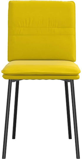 Scaune Sala de mese Catifelate Galben 4buc 45x54x83buc