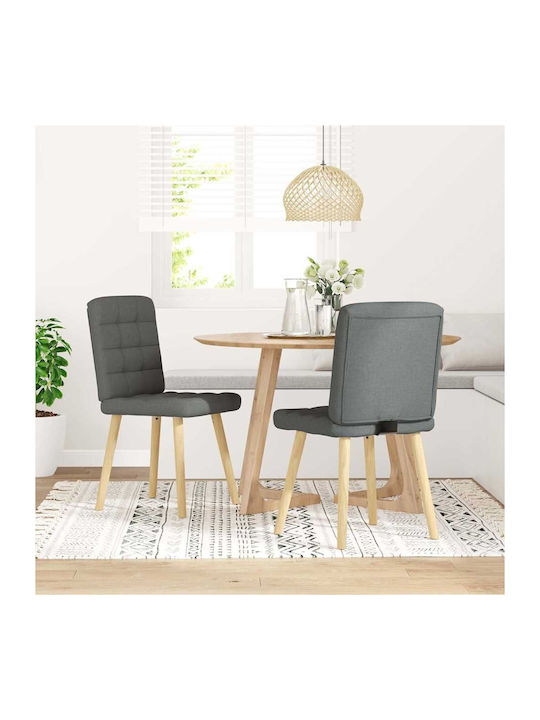 Dining Room Fabric Chair Grey 45x54x86cm 2pcs