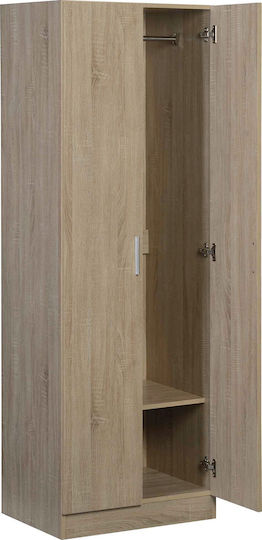 Wilson 2D Δίφυλλη Ντουλάπα Φυσικό 60x45x180cm