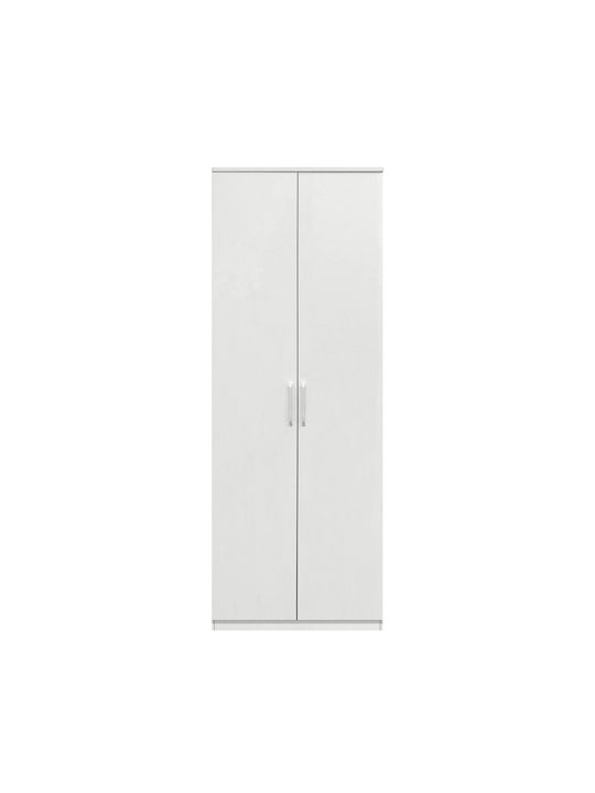 Reidun Δίφυλλη Ντουλάπα Λευκό 60x50x195cm