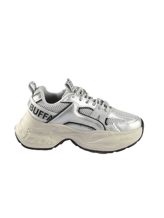 Buffalo Sneakers Silver White Black