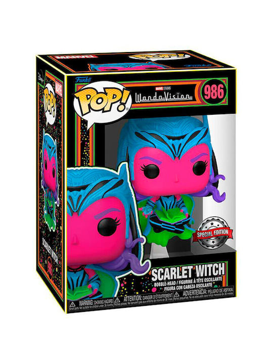 Funko Pop! Marvel: WandaVision - Scarlet Witch (Black Light) Bobble-Head & Glows in the Dark Special Edition