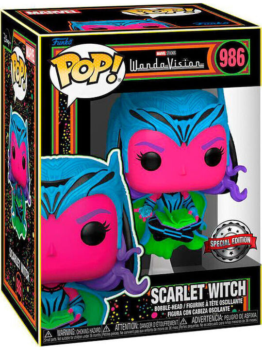 Funko Pop! Marvel: WandaVision - Scarlet Witch (Black Light) Bobble-Head & Glows in the Dark Special Edition Funko Pop! Marvel: WandaVision - Scarlet Witch (Black Light) Bobble-Head & Glows in the Dark Special Edition