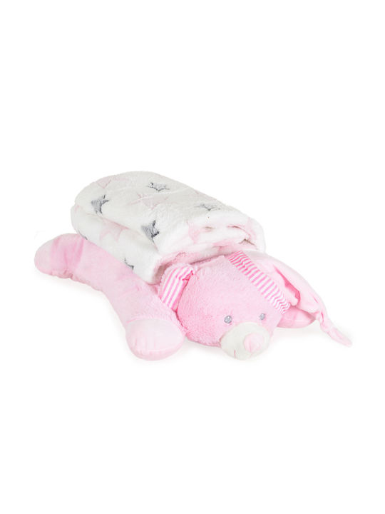 Cangaroo Blanket Nursery Swaddling Blankets Sleepy Bear Pink with Animal 75x90cm