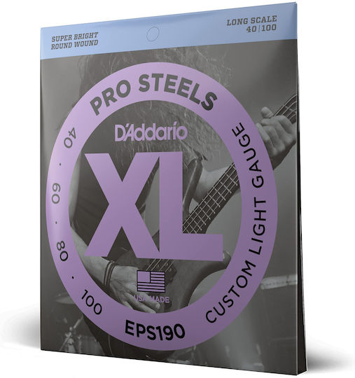 Daddario XL Prosteels Bass Set Corzi Pentru Bas Oțel 40 - 100 Custom Light Long Scale