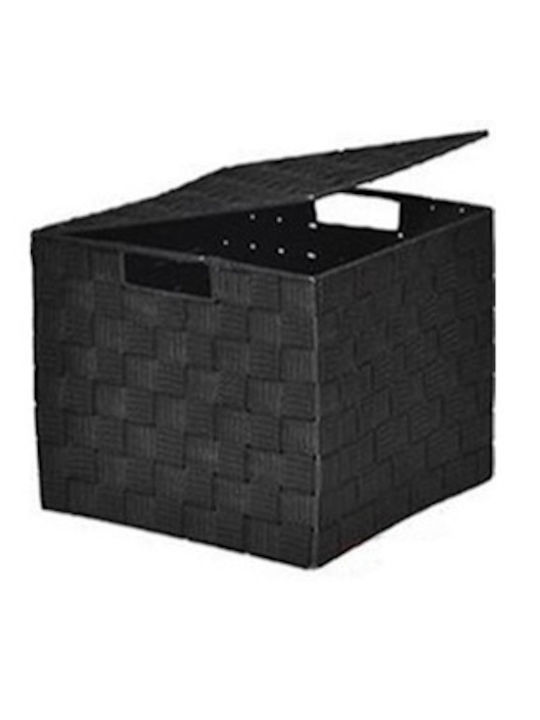 Atmosphera Fabric Storage Box with Lid Black 24x24x20cm 1pcs