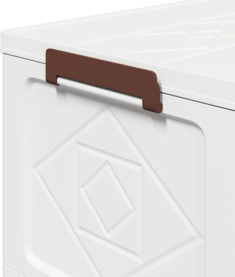 vidaXL Plastic Cutie de Depozitare cu Capac Alb 48.5x29.5x86cm 1buc