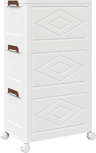 vidaXL Plastic Cutie de Depozitare cu Capac Alb 48.5x29.5x86cm 1buc