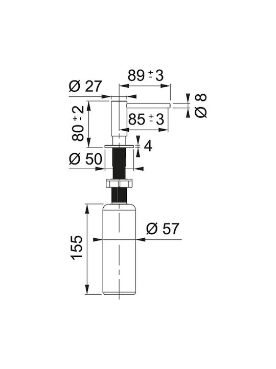 Franke Atlas Dispenser από Ανοξείδωτο Ατσάλι Γκρι 350ml