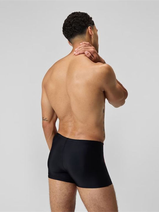 Logo Men's Swimwear Shorts Black/Blue with Patterns