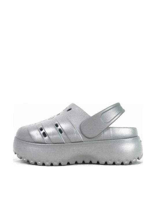 adidas Adilette Γυναικεία Σαμπό Ασημί