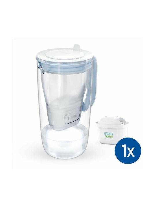 Brita Maxtra Glass Serving Jug Light Blue with Filter 2500ml