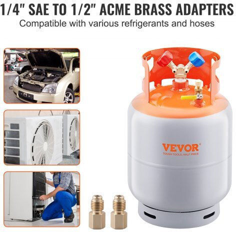 Vevor Δεξαμενή Ανάκτησης Ψυκτικού 30lb 400 Psi Y Βαλβίδα Lmhsgwfdk3014dzjgv0