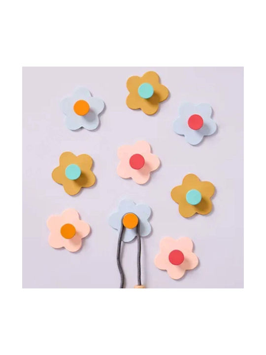 Kids Concept Wooden Kids Wall Hanger with One Hook 9.5x9.5x3cm 3pcs