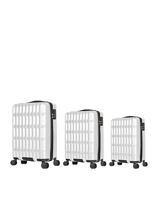 Provitera CAT Hart Reisekoffer Weiß mit 4 Rädern Set 3 Stück