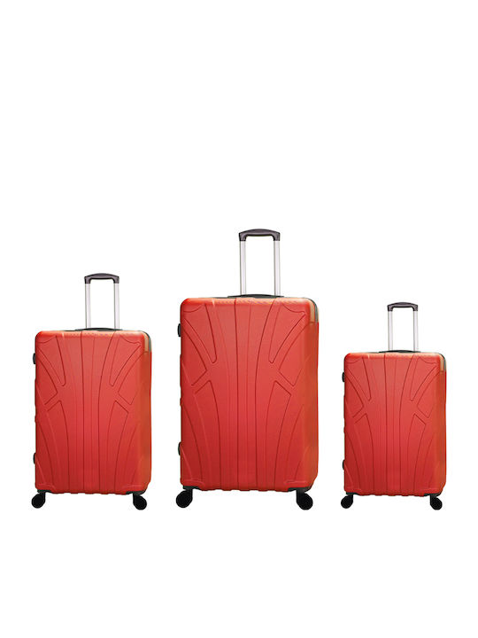 Provitera Lavor Hart Reise Koffer Rot mit 4 Räder Set 3 Stück