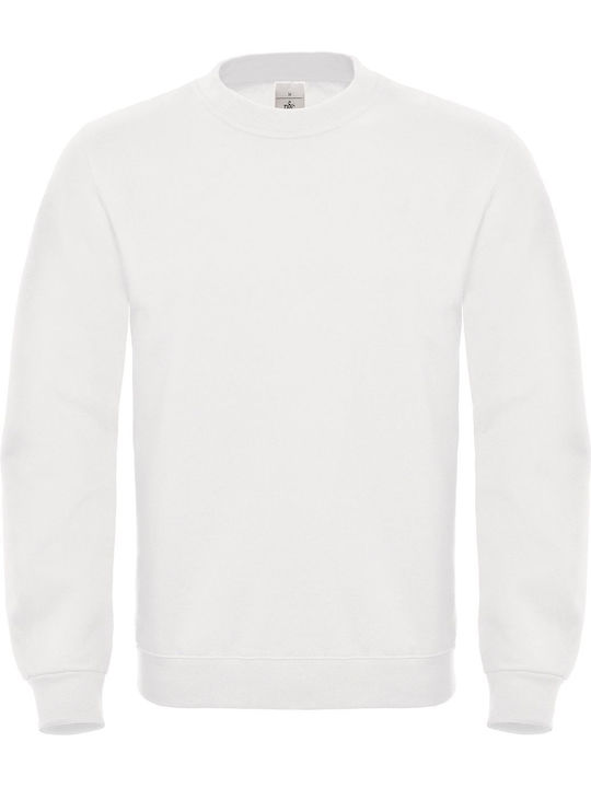 B&C Men's Long Sleeve Promotional Sweatshirt White